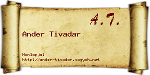 Ander Tivadar névjegykártya