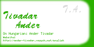 tivadar ander business card